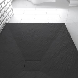 Receveur de douche Stone 2 noir rectangle 80 x 100 cm AURLANE Receveur de douche Stone 2 noir rectangle 80 x 100 cm AURLANE