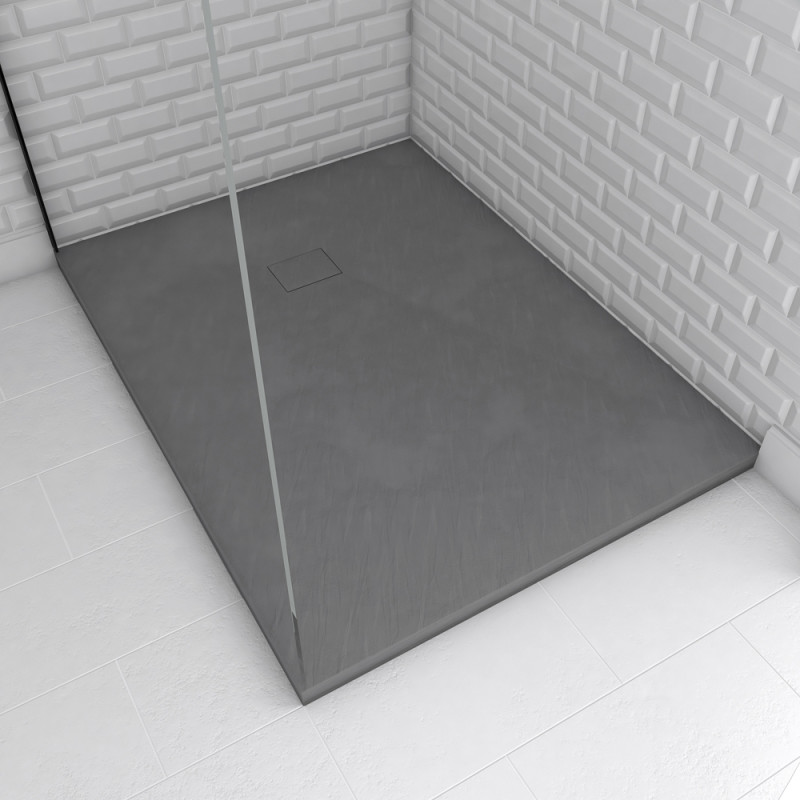 Receveur de douche Stone 2 gris rectangle 90 x 120 cm AURLANE Receveur de douche Stone 2 gris rectangle 90 x 120 cm AURLANE