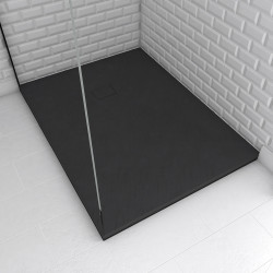 Receveur de douche Stone 2 noir rectangle 90 x 120 cm AURLANE Receveur de douche Stone 2 noir rectangle 90 x 120 cm AURLANE