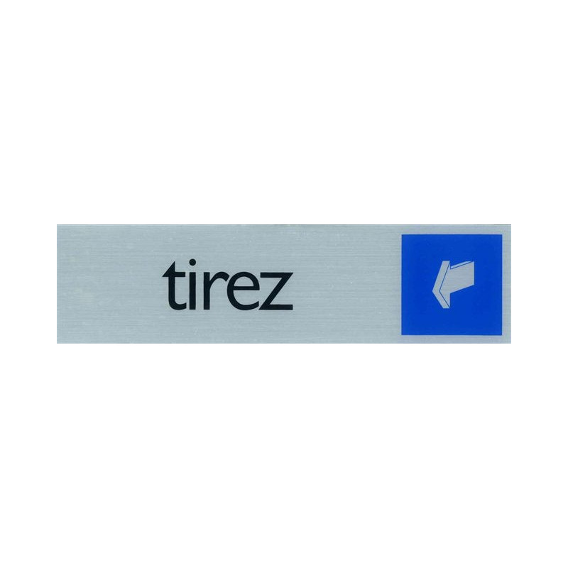 Plaque adhésive tirez la porte 16,5 x 4,4 cm