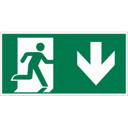 Plaque sortie secours bas 30x15cm – Sécurité optimale | PICKUP