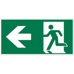 Plaque sortie secours gauche 30x15cm – Signalisation claire | PICKUP