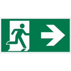 Plaque sortie secours droite 30x15cm – Sécurité optimale | PICKUP