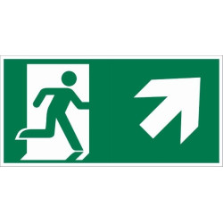 Plaque sortie secours haut droite 30x15cm – Sécurité optimale | PICKUP