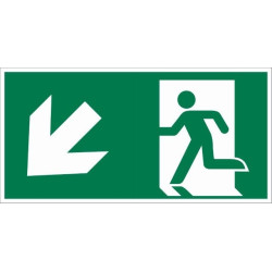 Plaque sortie secours bas gauche 30x15cm – Sécurité optimale | PICKUP