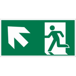 Plaque sortie secours haut gauche 30x15cm – Sécurité | PICKUP