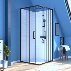 Porte de douche d'angle coulissante Factor X 90 x 90 x 200 cm AURLANE Porte de douche d'angle coulissante Factor X 90 x 90 x 200 cm AURLANE