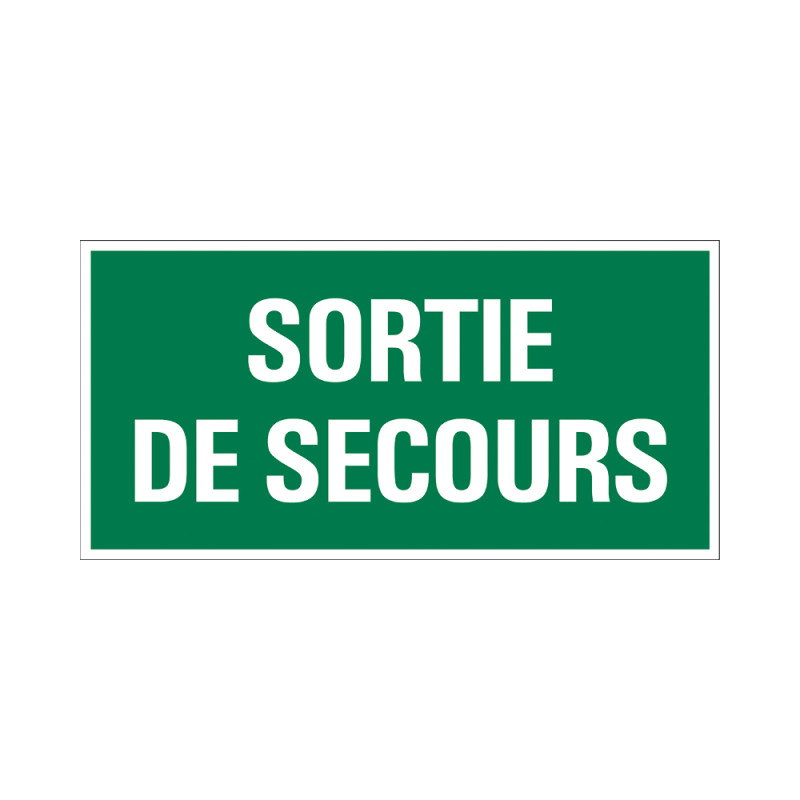 Plaque sortie de secours 30 x 15 cm