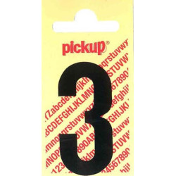 Chiffre 3 Vinyle Noir 4x9cm – Signalisation Facile | PICKUP