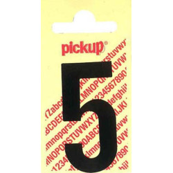 Chiffre 5 Vinyle Noir 4x9cm – Signalisation Facile | PICKUP