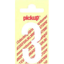 Chiffre 3 Vinyle Blanc Adhésif 4x6cm – Signalisation Facile | PICKUP