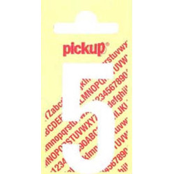 Chiffre 5 Vinyle Blanc 4x6cm – Signalisation Facile | PICKUP