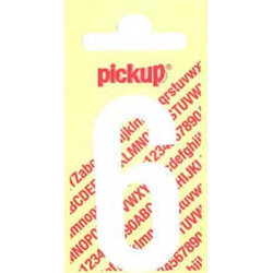 Chiffre 6 Vinyle Blanc Adhésif 4x6cm – Signalisation Facile | PICKUP