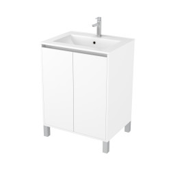 Meuble sous-plan Atos 60cm Blanc – Rangement Salle de Bain | AURLANE