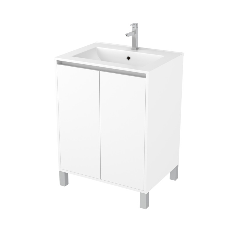 Meuble sous-plan Atos avec portes blanc 60 cm AURLANE