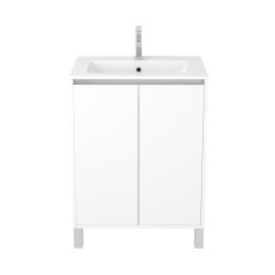 Meuble sous-plan Atos 60cm Blanc – Rangement Salle de Bain | AURLANE
