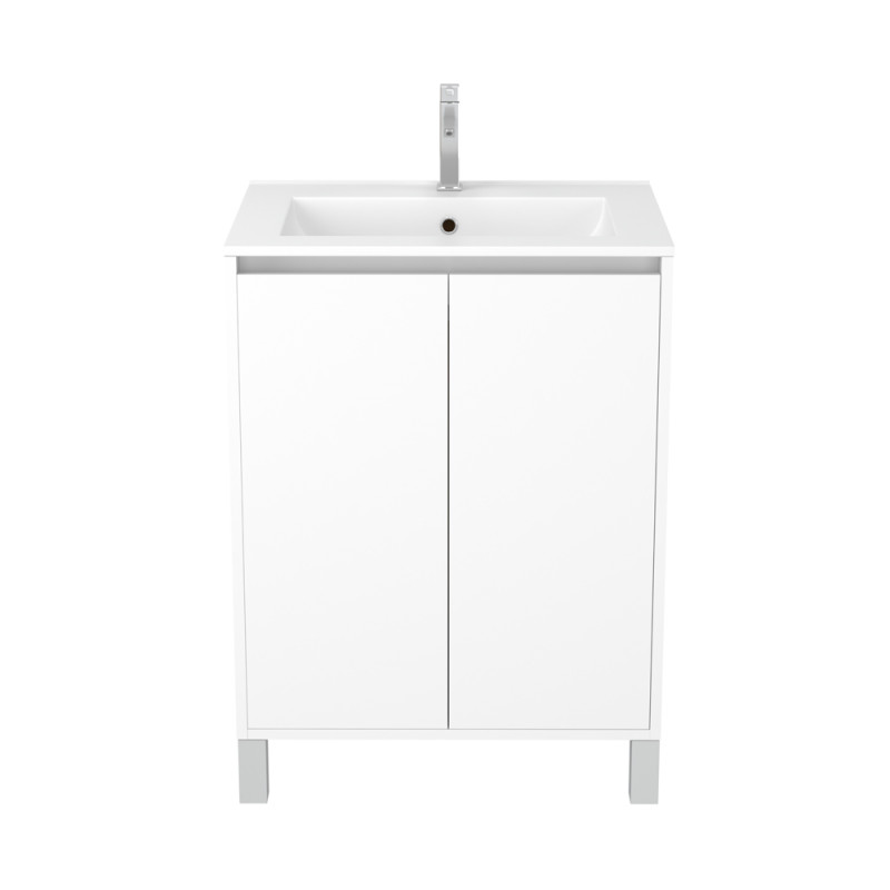 Meuble sous-plan Atos 60cm Blanc – Rangement Salle de Bain | AURLANE