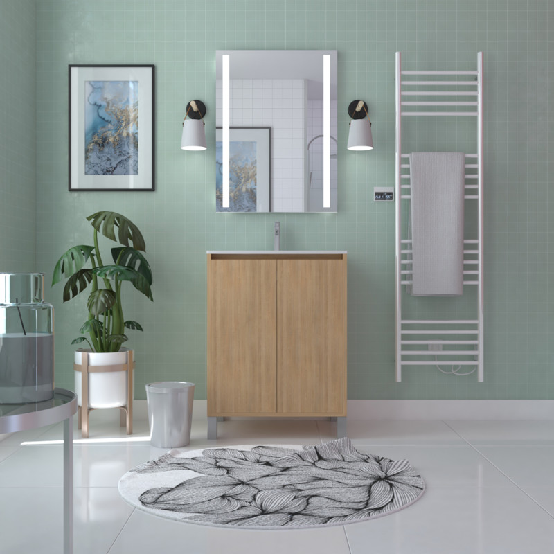 Meuble sous-plan Atos 60cm Chêne Clair – Rangement Élégant | AURLANE