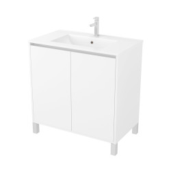 Meuble sous-plan Atos 80cm Blanc – Rangement Salle de Bain | AURLANE