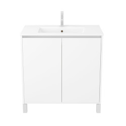 Meuble sous-plan Atos 80cm Blanc – Rangement Salle de Bain | AURLANE
