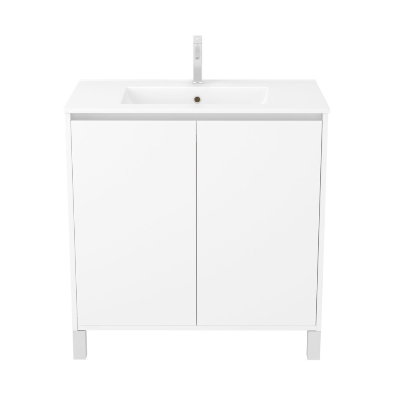 Meuble sous-plan Atos 80cm Blanc – Rangement Salle de Bain | AURLANE