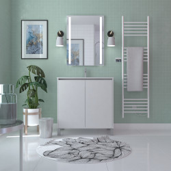 Meuble sous-plan Atos 80cm Blanc – Rangement Salle de Bain | AURLANE