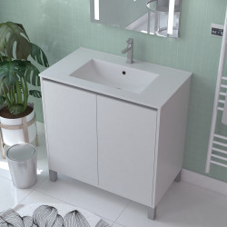Meuble sous-plan Atos 80cm Blanc – Rangement Salle de Bain | AURLANE