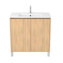 Meuble sous-plan Atos chêne clair 80cm – Rangement salle de bain | AURLANE