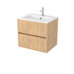 Meuble sous-plan Atos 60cm Chêne Clair 2 Tiroirs | AURLANE