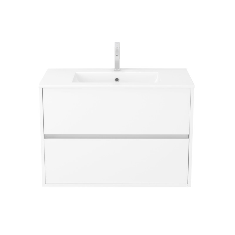 Meuble sous-plan Atos 80cm Blanc 2 Tiroirs | AURLANE