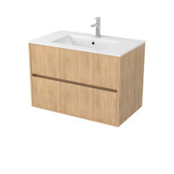 Meuble sous-plan Atos 80cm Chêne Clair 2 Tiroirs | AURLANE