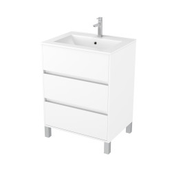 Meuble sous-plan Atos 3 tiroirs blanc 60cm | AURLANE