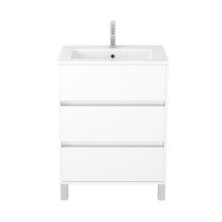 Meuble sous-plan Atos 3 tiroirs blanc 60cm | AURLANE Meuble sous-plan Atos 3 tiroirs blanc 60cm | AURLANE
