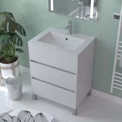 Meuble sous-plan Atos 3 tiroirs blanc 60cm | AURLANE Meuble sous-plan Atos 3 tiroirs blanc 60cm | AURLANE
