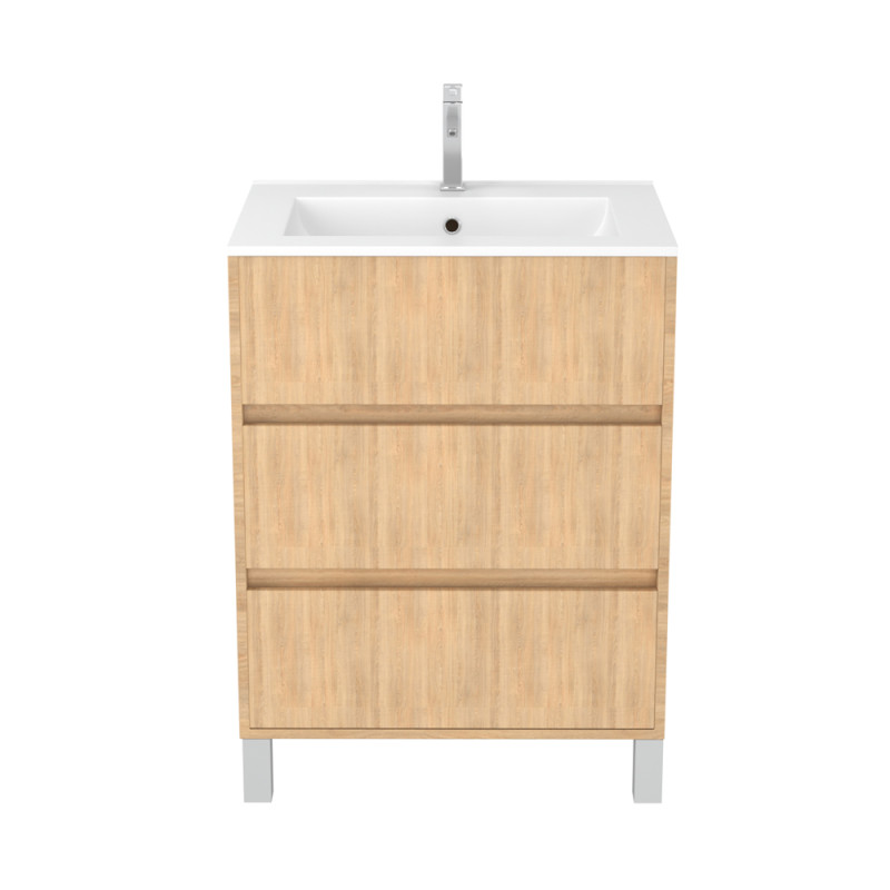 Meuble sous-plan Atos 60cm Chêne Clair 3 Tiroirs | AURLANE