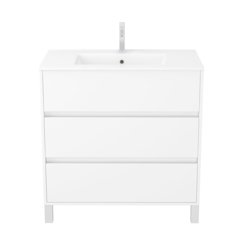Meuble sous-plan Atos 3 tiroirs blanc 80cm | AURLANE
