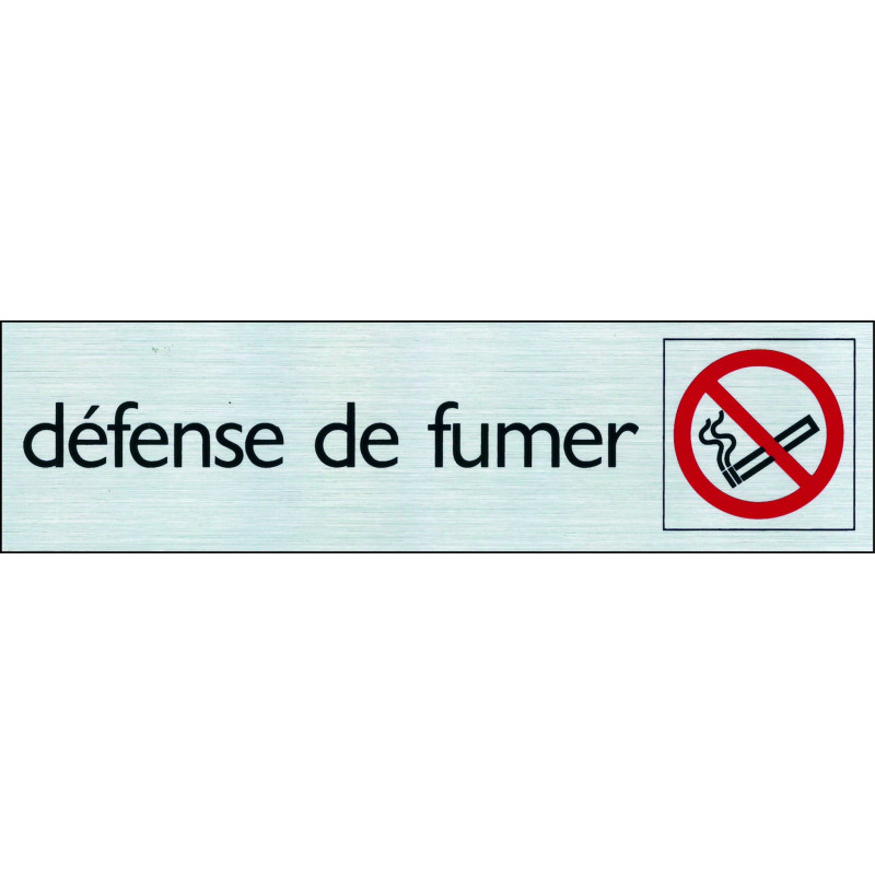 Plaque adhésive défense de fumer 16,5 x 4,4 cm