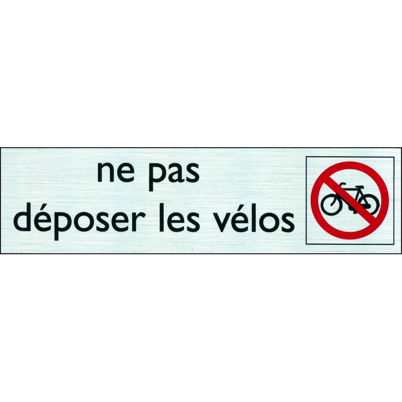 Plaque adhésive ne pas déposer les vélos 16,5 x 4,4 cm