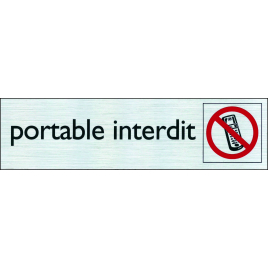 Plaque adhésive portable interdit 16,5 x 4,4 cm