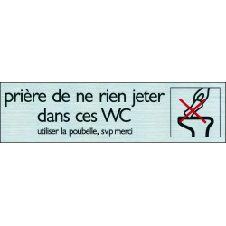 Plaque WC : Ne rien jeter – Signalisation claire | PICKUP