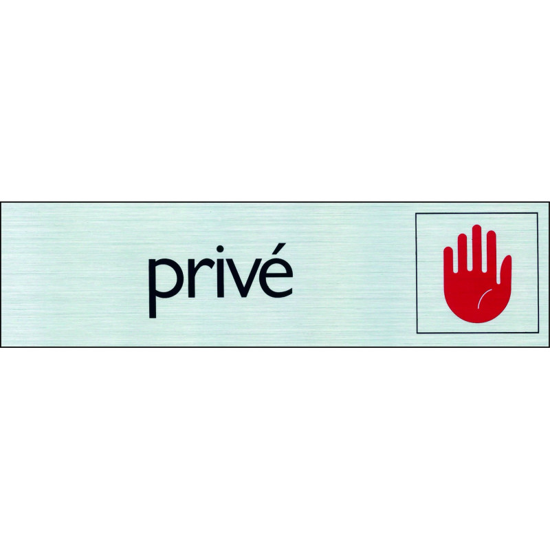 Plaque adhésive privé 16,5 x 4,4 cm