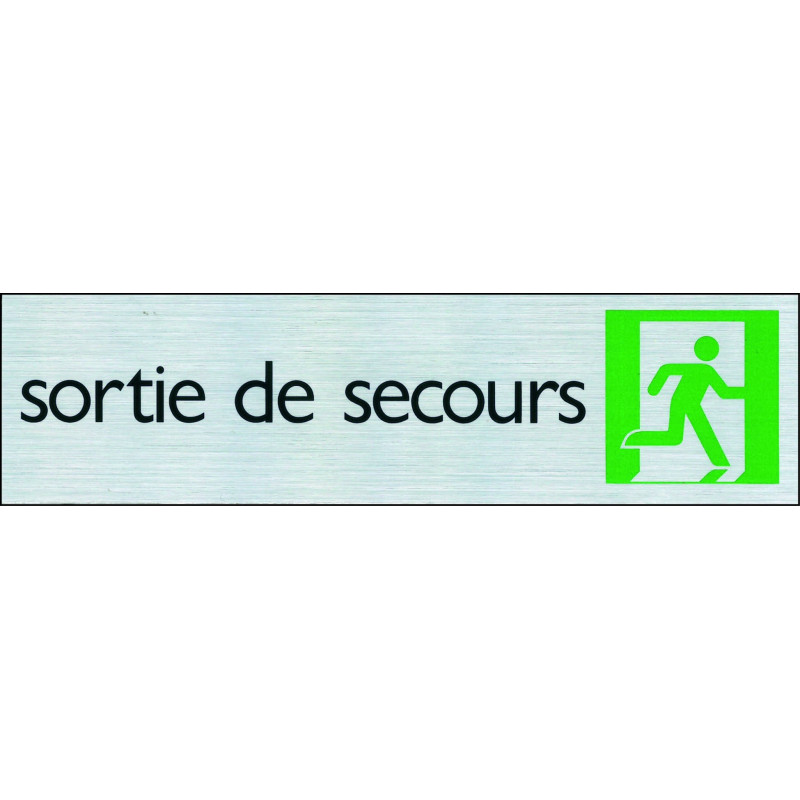 Plaque adhésive sortie de secours 16,5 x 4,4 cm