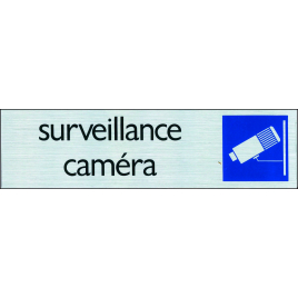 Plaque adhésive surveillance caméra 16,5 x 4,4 cm