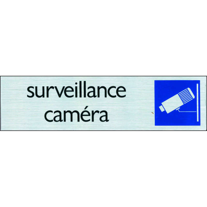 Plaque adhésive surveillance caméra 16,5 x 4,4 cm