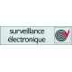Plaque adhésive surveillance électronique 16,5 x 4,4 cm