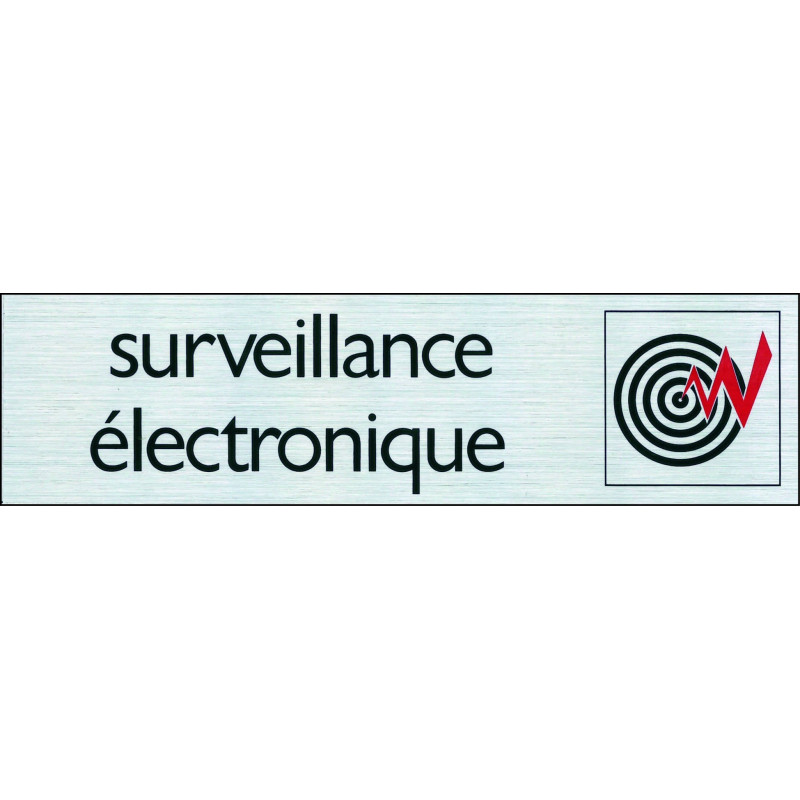 Plaque adhésive surveillance électronique 16,5 x 4,4 cm