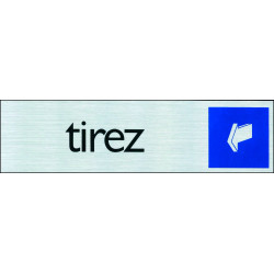 Plaque adhésive tirez – Signalisation claire 16,5 x 4,4 cm | PICKUP