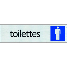 Plaque adhésive toilettes hommes 16,5 x 4,4 cm