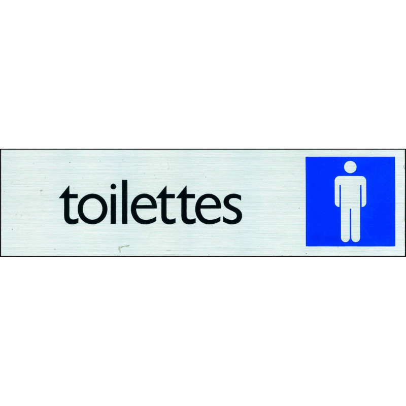 Plaque adhésive toilettes hommes 16,5 x 4,4 cm