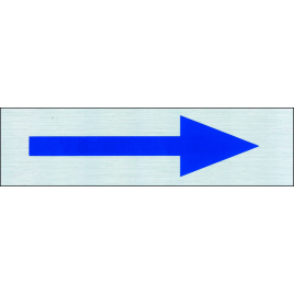 Plaque adhésive flèche bleue 16,5 x 4,4 cm